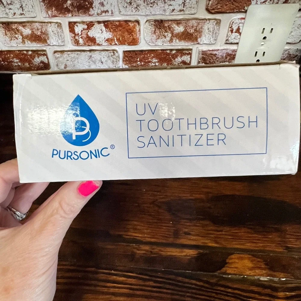 Pursonic UV Toothbrush Sanitizer Wall Mount Holder Case Blue White S2 New